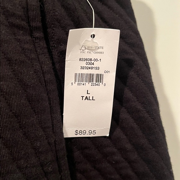 NWT GapFit Quilted Jacquard Barrel Pants Black Cotton blend Large Tall/Long - Picture 4 of 8